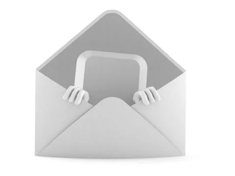 Computer key character inside envelope Stock Illustration