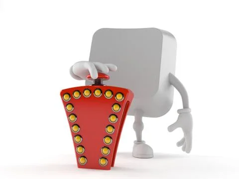 Computer key character pushing quiz button Stock Illustration