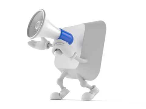 Computer key character speaking through a megaphone Stock Illustration