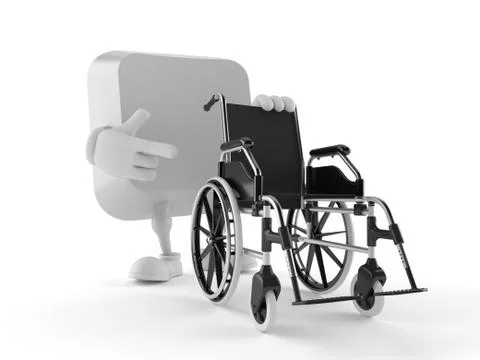 Computer key character with wheelchair Stock Illustration