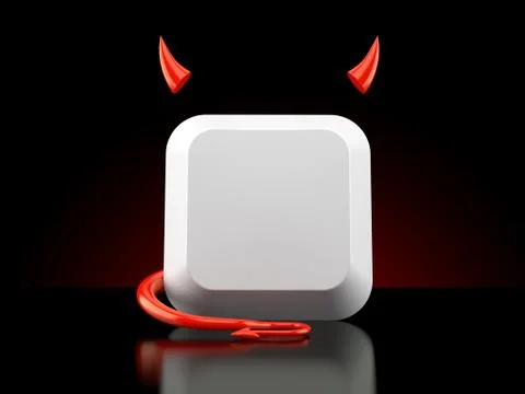 Computer key with devil horns and tail Stock Photos