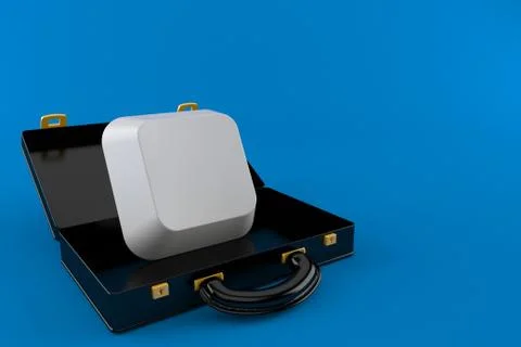 Computer key inside black briefcase Stock Illustration
