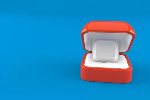 Computer key inside engagement ring box Stock Illustration