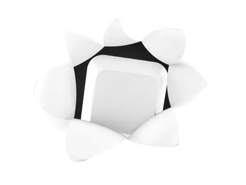 Computer key inside hole from torn paper Stock Illustration