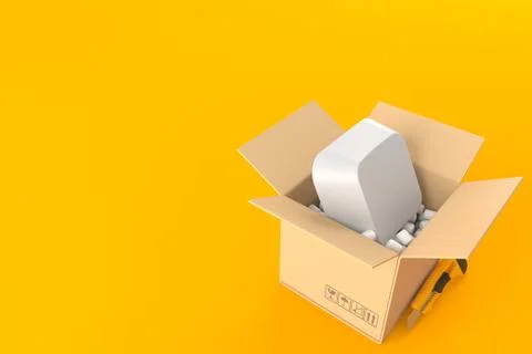 Computer key inside package Stock Illustration