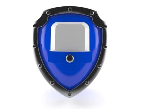 Computer key inside shield Stock-Illustration