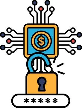 A computer with a key on it and a dollar sign イラスト素材