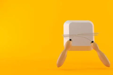 Computer key with jumping rope Stock Illustration