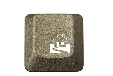 Computer key in a keyboard with letter, number and symbols Stock Photos