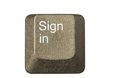 Computer key in a keyboard with letter, number and symbols Foto stock