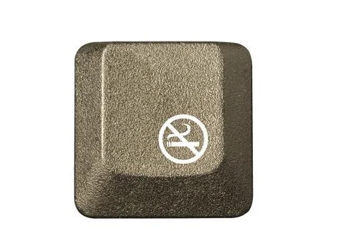 Computer key in a keyboard with letter, number and symbols Stock Photos