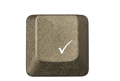 Computer key in a keyboard with letter, number and symbols Stock Photos