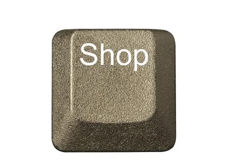 Computer key in a keyboard with letter, number and symbols Stock Photos