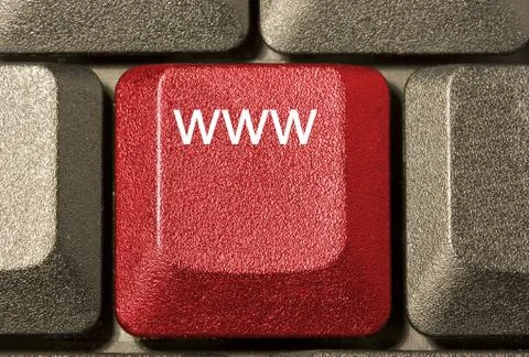 Computer key in a keyboard with letter, number and symbols Foto stock
