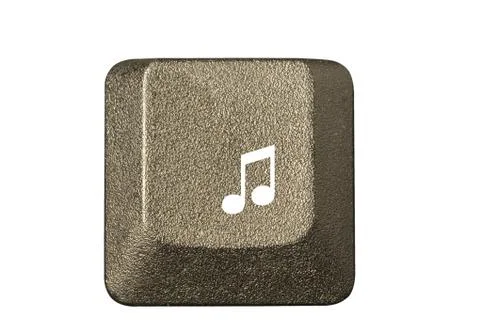 Computer key in a keyboard with letter, number and symbols Stock Photos