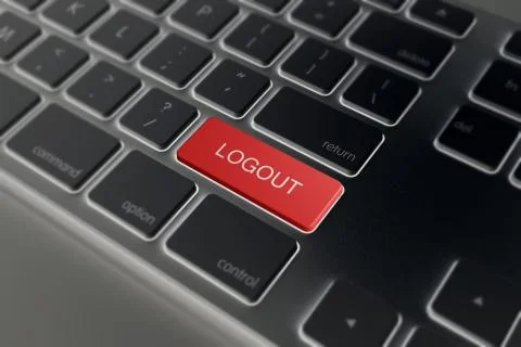 Computer key red - Log out Stock Illustration