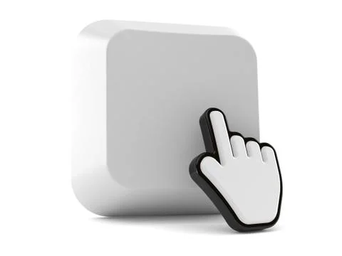 Computer key with web cursor Stockillustratie