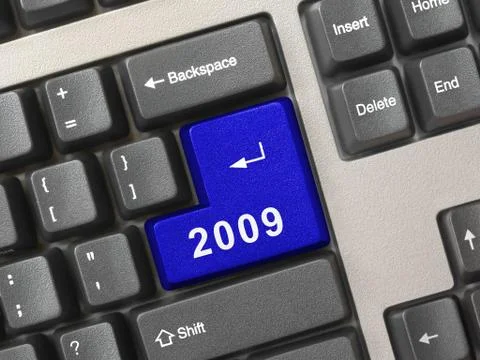 Computer keyboard with 2009 key Foto stock