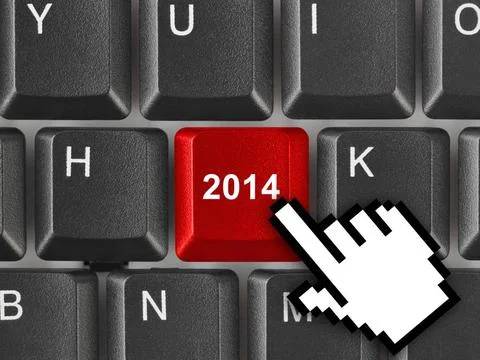 Computer keyboard with 2014 key Computer keyboard with 2014 key - holiday ... Stock Photos