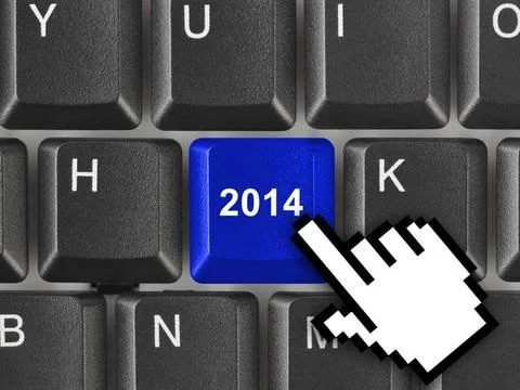 Computer keyboard with 2014 key Computer keyboard with 2014 key - holiday ... Stock Photos