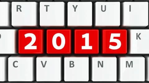 Computer keyboard 2015 Stock Illustration