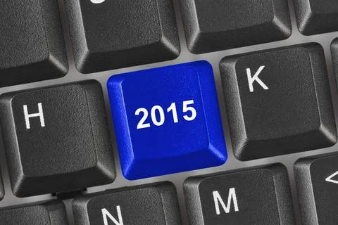 Computer keyboard with 2015 key Computer keyboard with 2015 key - holiday ... Stock Photos