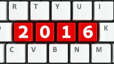 Computer keyboard 2016 Stock Illustration