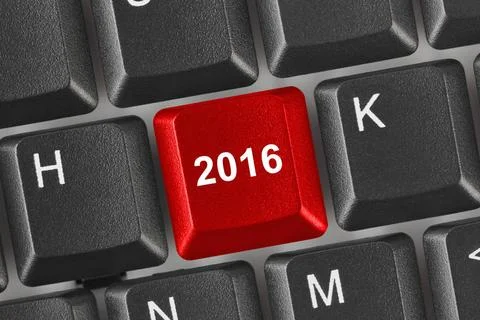 Computer keyboard with 2016 key Computer keyboard with 2016 key - holiday ... Stock Photos