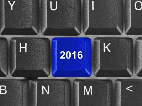 Computer keyboard with 2016 key Computer keyboard with 2016 key - holiday ... Stock Photos