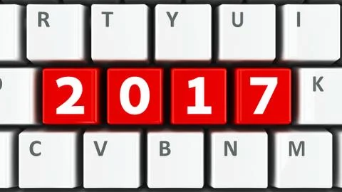 Computer keyboard 2017 Stock Illustration