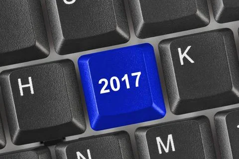 Computer keyboard with 2017 key Computer keyboard with 2017 key - holiday ... Stock Photos