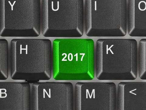 Computer keyboard with 2017 key Computer keyboard with 2017 key - holiday ... Stock Photos