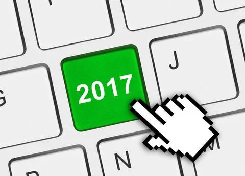 Computer keyboard with 2017 key Computer keyboard with 2017 key - holiday ... Stock Photos
