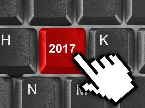 Computer keyboard with 2017 key Computer keyboard with 2017 key - holiday ... Stock Photos