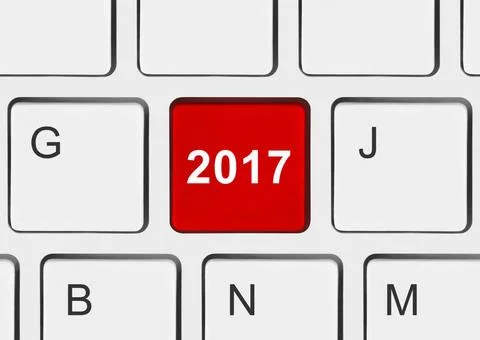 Computer keyboard with 2017 key Computer keyboard with 2017 key - holiday ... Stock Photos