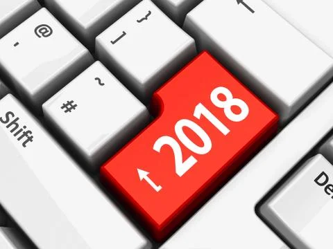 Computer keyboard 2018 Stock Illustration