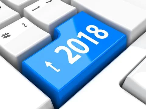 Computer keyboard 2018 Stock Illustration