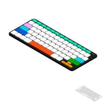 Computer keyboard. 3d Vector colorful illustration. 3d isometric style. Stock Illustration