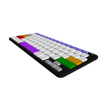 Computer keyboard. 3d Vector colorful illustration. Stock Illustration