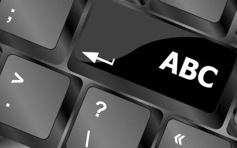 Computer keyboard with abc button - social concept Stock Illustration