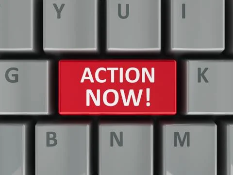 Computer keyboard action now Stock Illustration