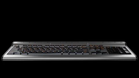 Computer keyboard aganst black Stock Photos