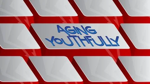 Computer Keyboard with Aging Youthfully text. Close-up of an electronic Com.. Stock Illustration