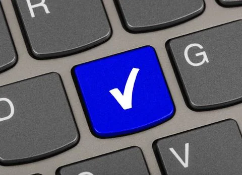 Computer keyboard with agreement key Computer keyboard with agreement key ... Foto stock