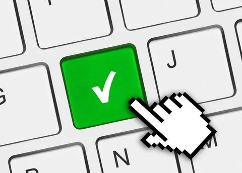 Computer keyboard with agreement key Computer keyboard with agreement key ... 库存照片