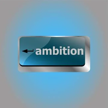 Computer keyboard with ambition button - business concept Illustrazione stock
