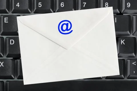 Computer keyboard and e-mail letter Fotos de archivo