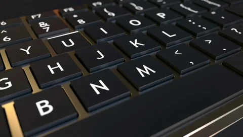 Computer keyboard and jack-in-the-box BUG message in the key. Conceptual 3D Stock Footage 120867119