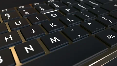 Computer keyboard and jack-in-the-box FAULT message in the key. Conceptual 3D Vídeos de archivo 121232783