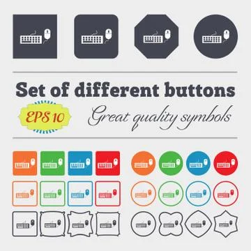 Computer keyboard and mouse Icon. Big set of colorful, diverse, high-quality  스톡 일러스트